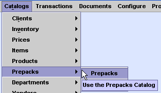 Catalogs Prepacks Prepacks Menu